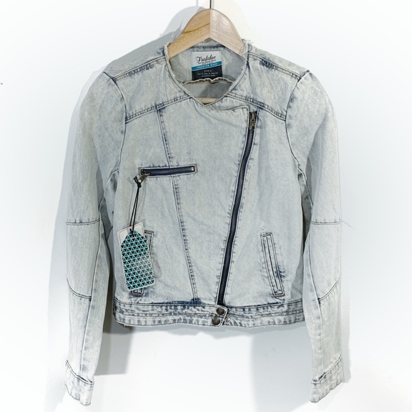 Zara Jackets & Blazers - Zara Trafaluc Denim Moto Jacket